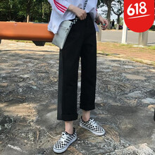 冬季白色牛仔褲女