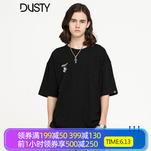 DUSTY 五分袖 男士T恤 黑色 