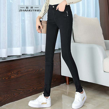 彰婷（ZHANGTING） 高腰 鉛筆褲/小腳褲 女 長(zhǎng)褲 牛仔褲