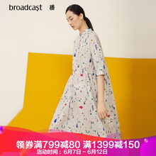 播（broadcast）  抽繩，印花 連衣裙