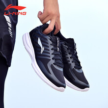 李寧（LI-NING）跑步鞋黑/熒光亮綠 42