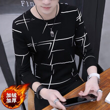凌登（LingDeng） 長袖 男士T恤 【加絨款】黑色單件 S，XL，L，XXXL，XXL，M