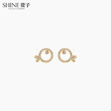 萱子飾品（xuanzi）耳環(huán)925銀，S925銀+人工鋯石