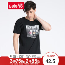 班尼路（Baleno） 短袖 男士T恤 D9D黑色-復(fù)古相片1 
