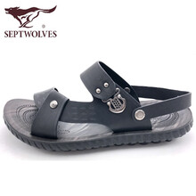 七匹狼（SEPTWOLVES）男士1317-02黑色 38