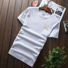 瑾天 短袖 男士T恤 燙金灰 