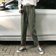牛仔墨綠女褲