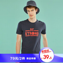 佐丹奴（Giordano） 短袖 男士T恤 23標(biāo)志海軍藍(lán)色 