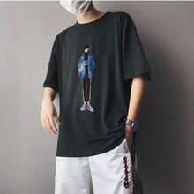 卓唯一特 短袖 男士T恤 黑色（鮮花男孩） 