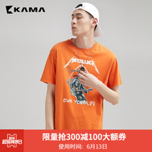 卡瑪（KAMA） 短袖 男士T恤 橘色(人物) 