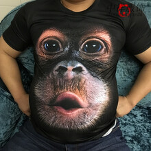 暢印 短袖 男士T恤 黑色 黑猩猩 