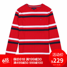 Tommy Hilfiger 長袖 男士T恤 611 紅色 
