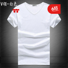 尊首（ZUNSHOU） 長袖 男士T恤 V領(lǐng)-白色 