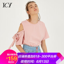ICY 拼接 短袖 T恤 女 圓領(lǐng)
