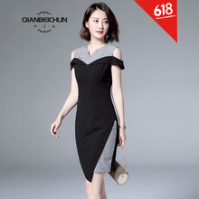 芊貝純（QIANBEICHUN） 純色 腰帶 連衣裙