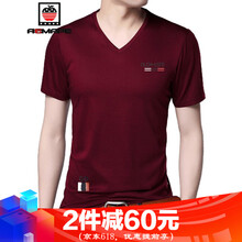 AEMAPE 長袖 男士T恤 V領紅色KLSB1821PG 