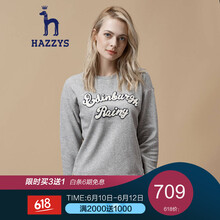 哈吉斯（HAZZYS） 3D，亮絲，撞色，蕾絲 短袖 T恤 女 圓領(lǐng)
