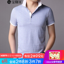 寶財(cái)羊 短袖 男士T恤 7078藍(lán)色 