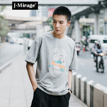 J·Mirage 短袖 男士T恤 灰色 9153 