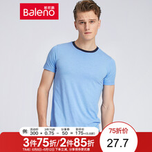 班尼路（Baleno） 短袖 男士T恤 B28淺海藍(lán)花紗(60%棉40%聚酯纖維) 