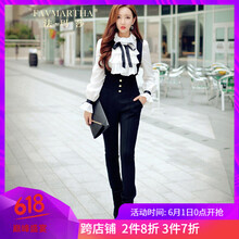 法瑪莎（FAVMARTHA） 高腰 背帶褲 女 長褲 休閑褲