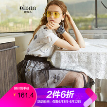 Olrain  印花，紗網(wǎng) 連衣裙