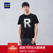 海瀾之家（HLA） 短袖 男士T恤 黑色花紋X9 