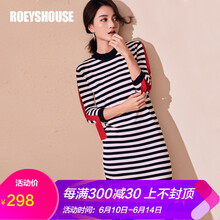 Roey s house 斑馬紋 拼接，開衩 連衣裙