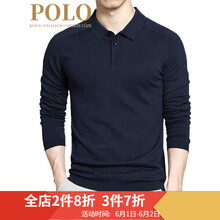 ROYAL PALM POLO SPORTS CLUB 長袖 男士T恤 藏青色 