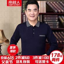 南極人（Nanjiren） 長袖 男士T恤 F2660#1藏青 