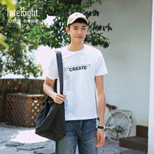 INTERIGHT 短袖 男士T恤 白色 XL，L，M，XXL