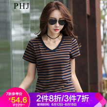 PHJ 印花 短袖 T恤 女 V領(lǐng)