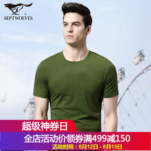 七匹狼（SEPTWOLVES） 短袖 男士T恤 軍綠203 