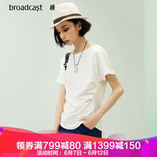 播（broadcast） 不規(guī)則 短袖 T恤 女 圓領(lǐng)