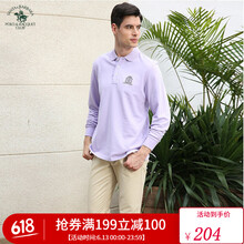 圣大保羅（POLO&RACQUET CLUB） 長袖 男士T恤 淺紫色Q1 