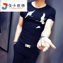 尊尚鳥(niǎo)（ zunshangniao） 短袖 男士T恤 飛鶴短袖 黑色 