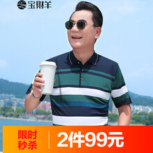 寶財羊 短袖 男士T恤 8061藍色 