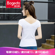 堡戈頓（bogedo） 露背 短袖 T恤 女 V領(lǐng)