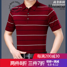 鱷魚恤（Crocosport） 短袖 男士T恤 3061酒紅色 