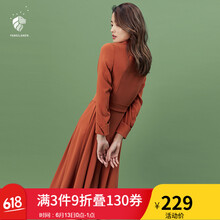 FANSILANEN 純色 腰帶，紐扣，綁帶 連衣裙