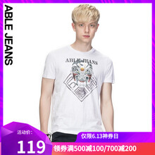 ABLE JEANS 短袖 男士T恤 漂白 