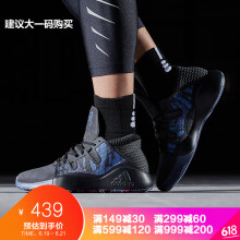 adidas篮球鞋EE6868黑色+靛蓝+纯质灰 