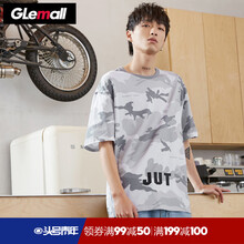 Glemall 短袖 男士T恤 白灰色調(diào)-特寬松，喜歡修身拍小一碼 