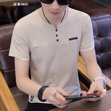 暗素（ANSU） 短袖 男士T恤 米色6203 