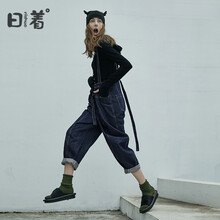 日著(zhù)（rizhuo） 低腰 背帶褲 女 長(cháng)褲 牛仔褲