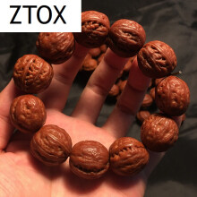 ztox品牌京八棱秋子手串桩型饱满皮质油润机刷盘玩包浆元宝小核桃手串