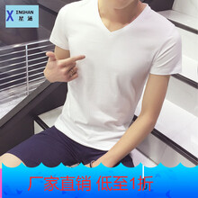 星涵（XINGHAN） 短袖 男士T恤 白色V領(lǐng) 