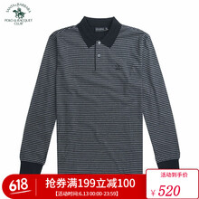 圣大保羅（POLO&RACQUET CLUB） 長(zhǎng)袖 男士T恤 黑色Z9 