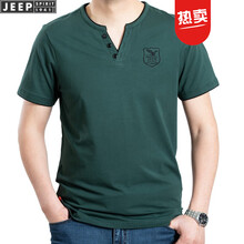 吉普（JEEP） 短袖 男士T恤 墨綠TS0081 