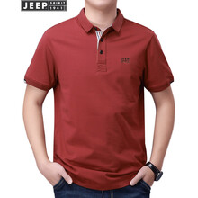吉普（JEEP） 短袖 男士T恤 紅色 XL，L，XXL，M，XXXL